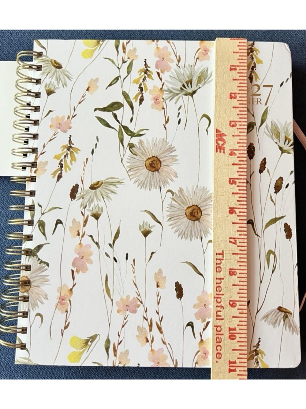 Planner 17 Month 2026-27 DAISY FLORAL Month Day Week Organizer Calendar 9"Wx11"H - Picture 3 of 16